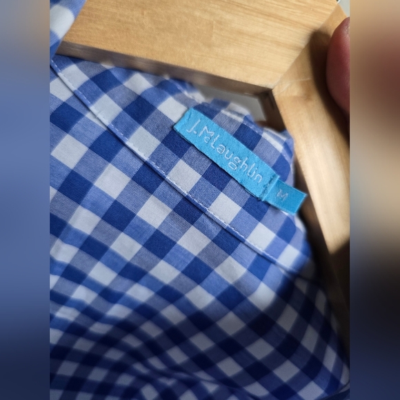 J. McLaughlin, Blue Gingham Woman's Shirt, Blue/White, Size Medium - Picture 9 of 9